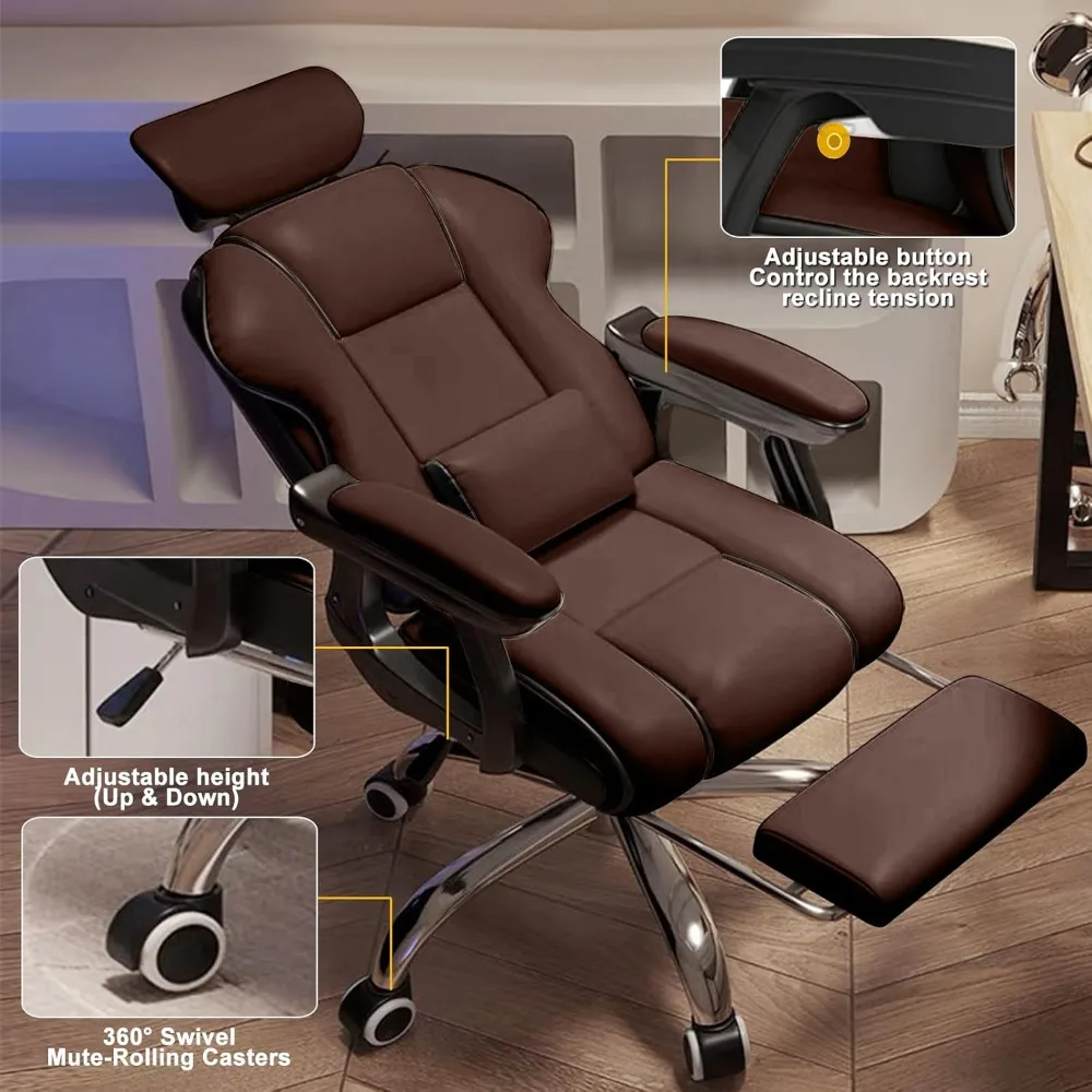 Reclining Office Chair with Foot Pedals,An Ergonomic Computer Office Chair with Lumbar Support,Used for Office and Home Learning