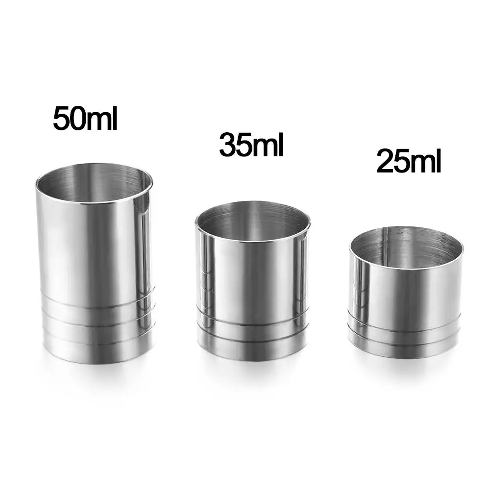 25/35/50ml Stainless Steel Measure Cup Thimble Cylinder Shape Measuring Wine Glass Bar Accessories