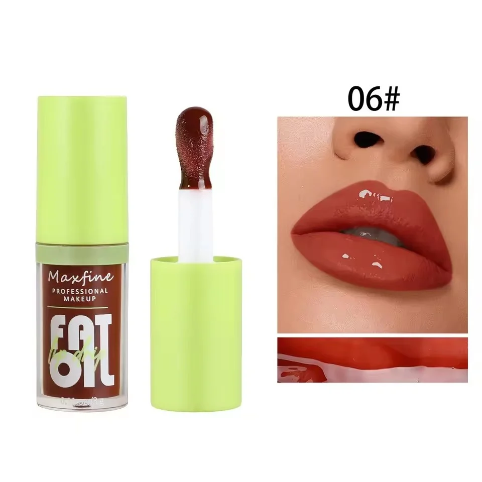 6-kleuren lipgloss waterdicht langdurig hydraterende lichtgevende olie transparante vloeibare lipgloss make-up non-stick cup cosmetica