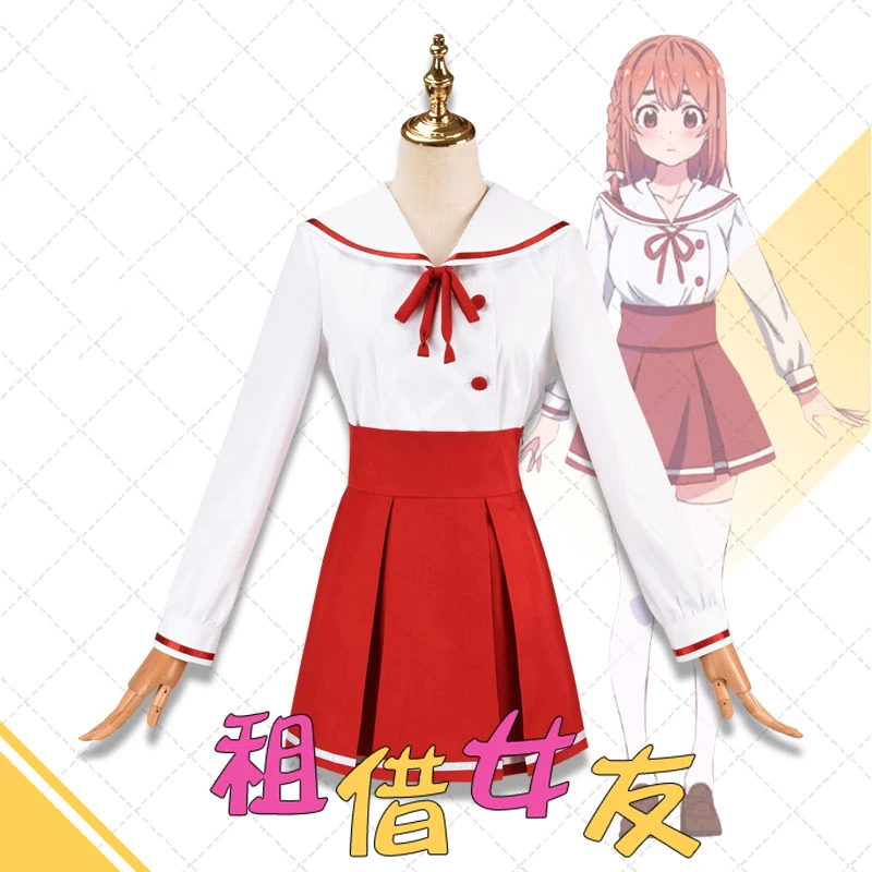 

Anime Rent a Girlfriend Sakurasawa Sumi Cosplay Costume White Shirt Red Skirt Uniform Dailysuit For Women