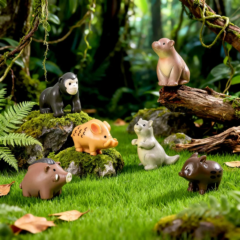 

Micro Landscape Creative Cute Little Wild Boar Animal Figurine DIY Decoration Accessories Car Desktop Resin Ornament