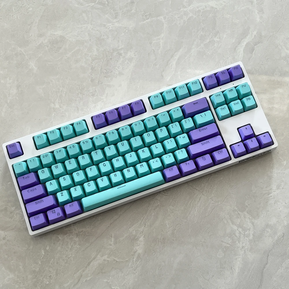 

106 Keys Purple Cyan Keycaps PBT Backlit Keycap Two-Color OEM Profile For MX Switch 61/87/104 Mechanical Keyboard
