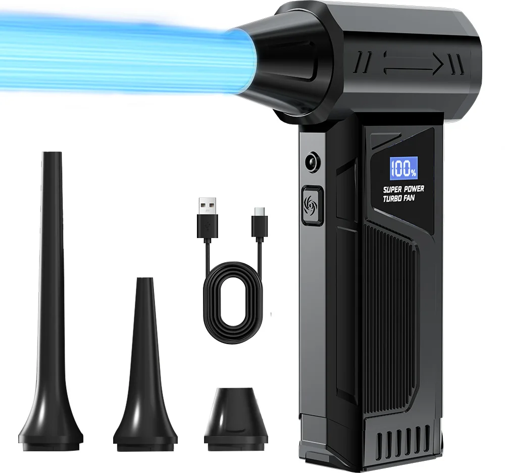 

Electric Air Duster Air Blower 990000RPM Turbo Jet Fan Super Power Rechargeable Blower Brushless Motor Car/PC/Home/Outdoor Tool