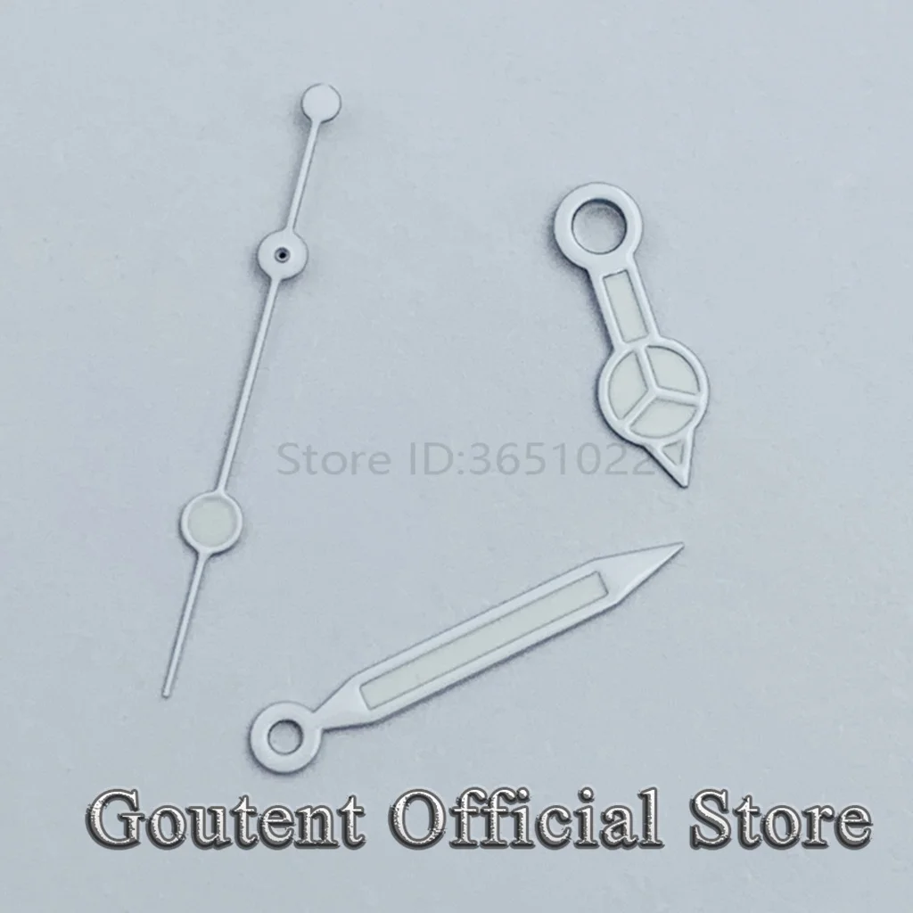 Goutent الأخضر مضيئة ساعة بيضاء الأيدي تناسب NH35 NH36 ETA 2836 2824 DG2813 3804 ميوتا 8215 8205 821A حركة