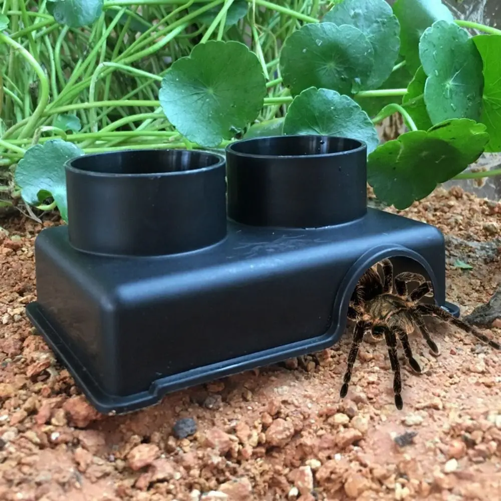 Practical Black Reptile Hide Box Rectangle S/M/L Snake Shelter House Plastic Reptile Caves Beetle