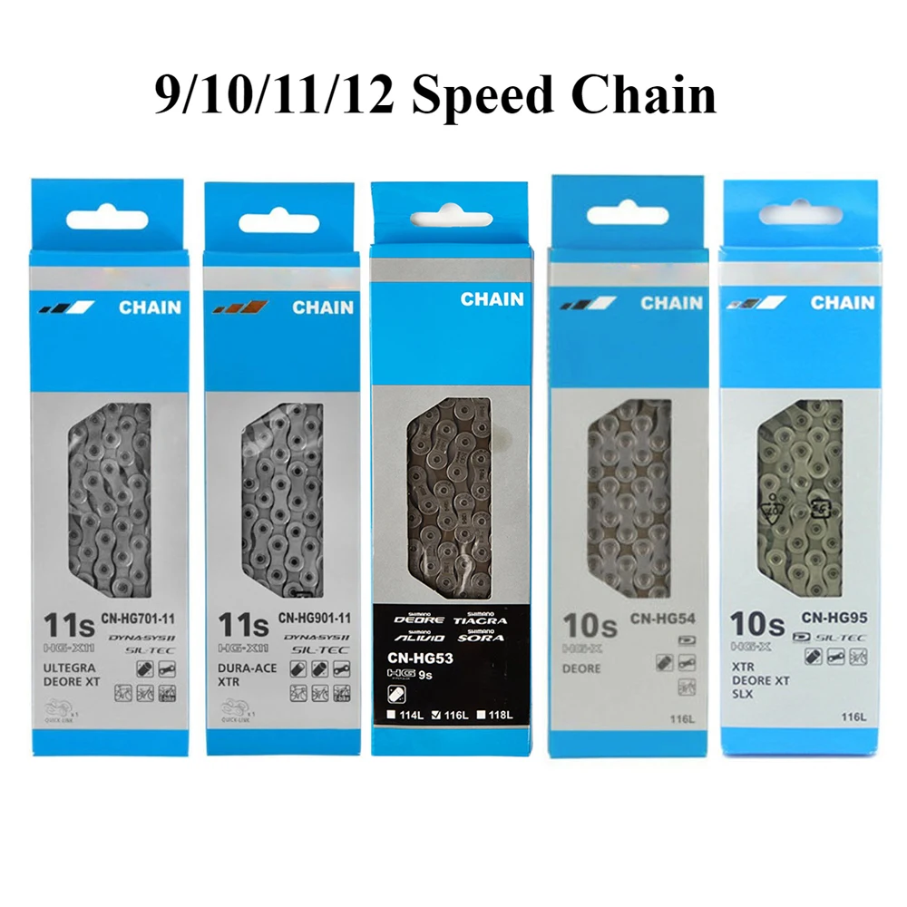 9/10/11/12 Speed MTB Bicycle Chain HG53/54/95/601/701/901 M7100 12v MTB/ Road Bike Chain Bicycle Accessories 116L