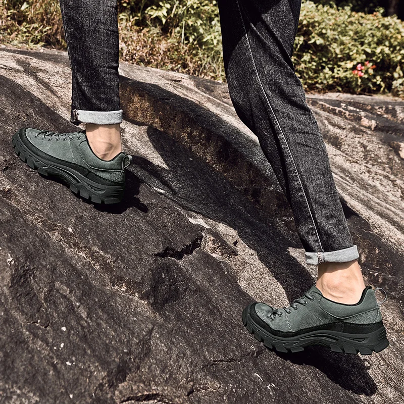 

Европейско-американские мужские новые высококачественные уличные походные туфли, нескользящая обувь для внедорожного туризма, отдыха, спорта, туризма, обувь на толстой подошве