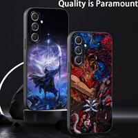 Night Regin EldenES hot game pattern Phone Case For Samsung Galaxy S25 S24 S23 S22 S21 S20 Plus Ultra Note20 Soft Black