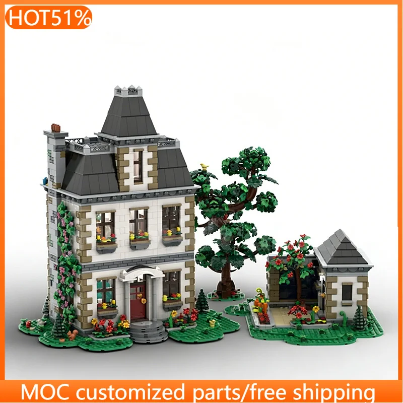 4333 Piezas de Construcción Modular, Casa Familiar Vintage MOC, Bloques de Construcción Modulares Personalizables, Diseño Creativo, Juguete de Ensamblaje DIY para Niños, Regalo