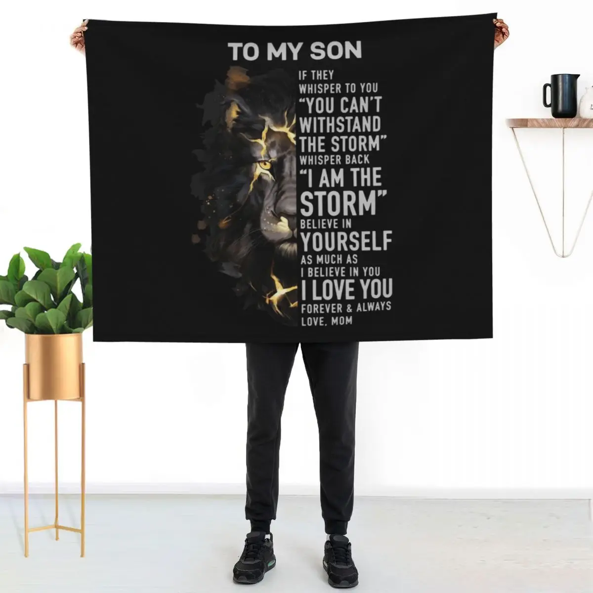 

To My Son - From Mom Throw Blanket All Season Soft Lightweight Blanket for Home