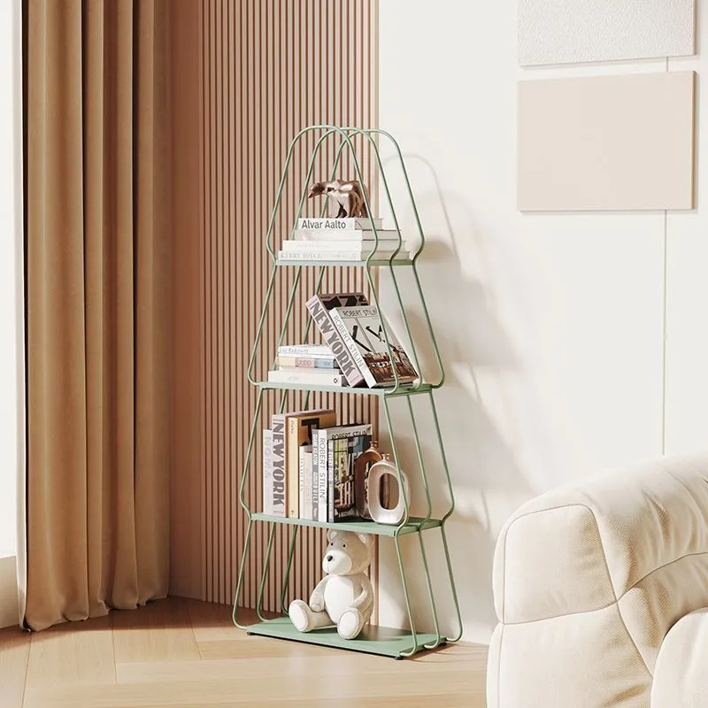 Christmas Tree Bookshelf Cream Style Living Room Floor Multi-layer Bookcase Storage Rack Creative Sundries Storage Rack Shelf