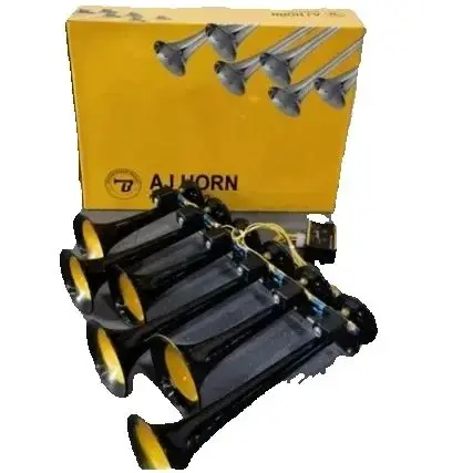 

36-Tone Electronic Music Air Horn 6 Tube Metal Control Button Super Loud Sound Warning Horn Vehicle Commercial Vehicles