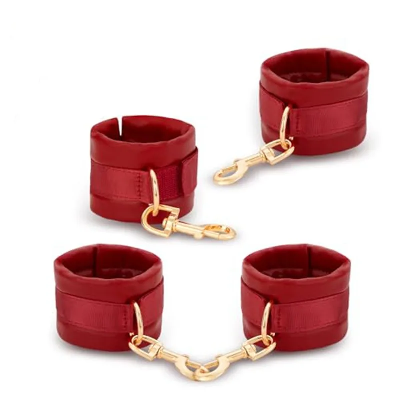 الجنس عبودية BDSM عدة القيود 4 قطعة مجموعات مع أصفاد قابل للتعديل المعصم الكاحل الكفة الوثن الكبار SM ألعاب الجنس لعب للمبتدئين #5