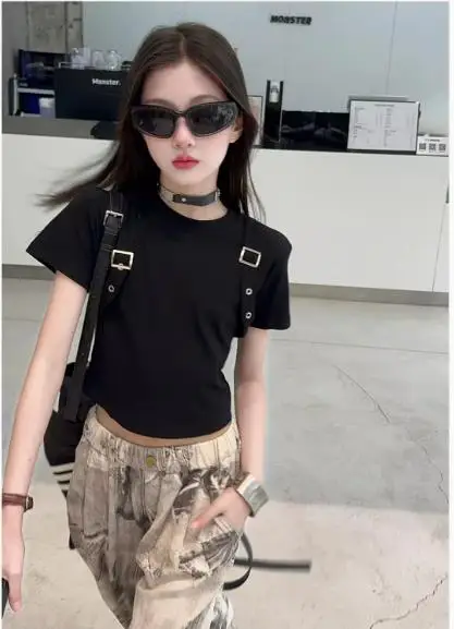 Girl Fashion T-shirts + Loose Pants Suits Summer New Fashion Tie Dye Dance Clothes Teenage Sets Kids Stes Ttees Denim Wz1353