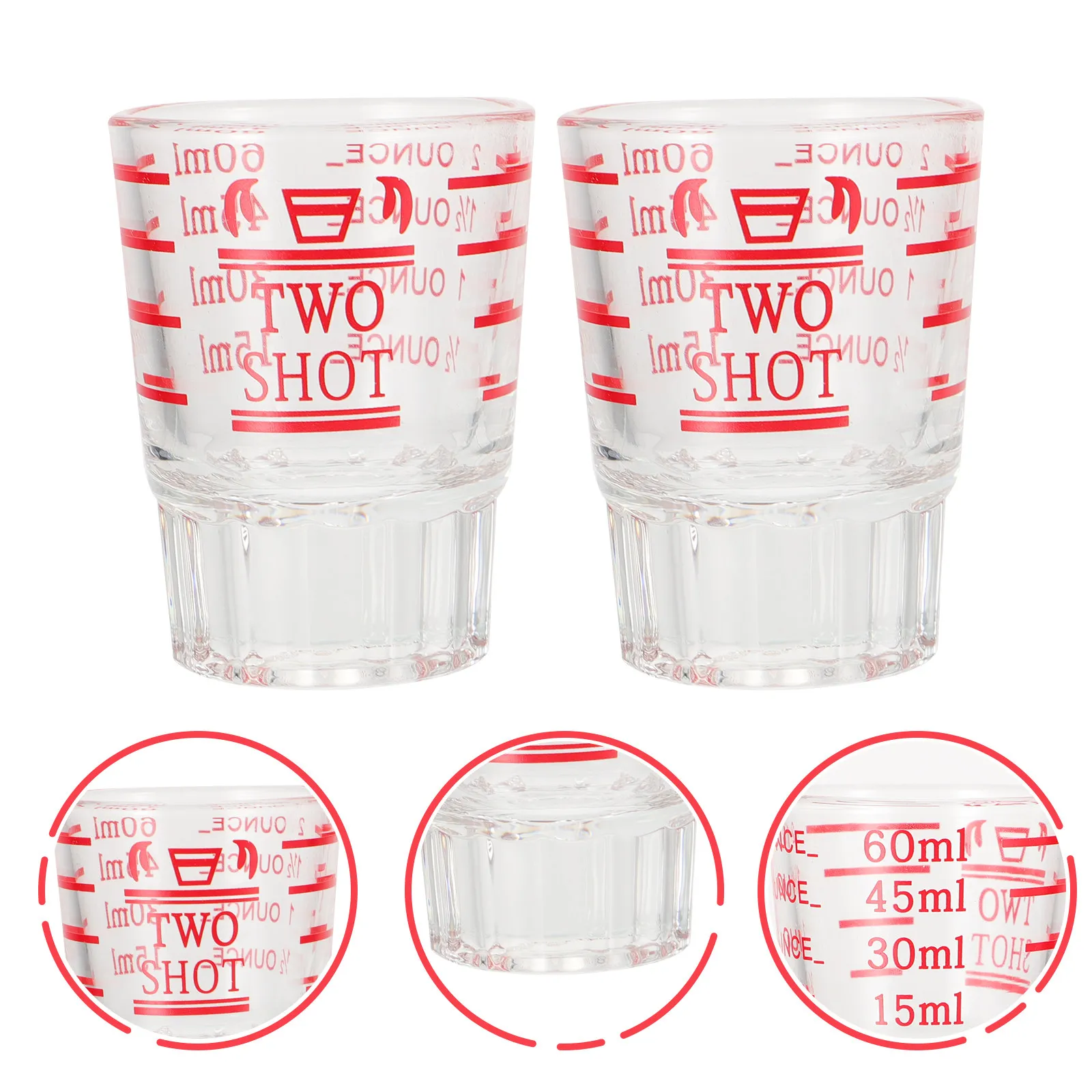 2Pcs Measuring Jug Glass Transparent Graduated Baking Kitchen Practical Measuring Cups Home Graduated Cups