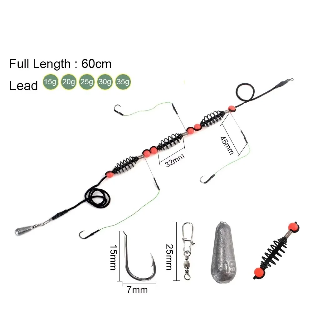 NGB 1PC Fishing Artificial Lure Bait Cage Feeder Carp Fishing With Sinker Swivel With Line Hooks For Fishing Tackle