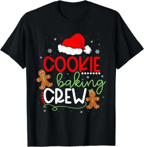 NEW Merry Christmas Cookie Baking Crew Santa Pajamas Xmas Gift Tee T-Shirt S-3XL