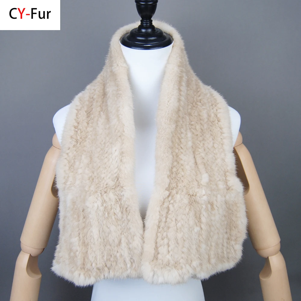 

Fashion Women Winter Real Mink Fur Scarf Lady Warm Soft Genuine Mink Fur Scarf Shawl Fashion Luxury 100% Natural Mink Fur Scarfs