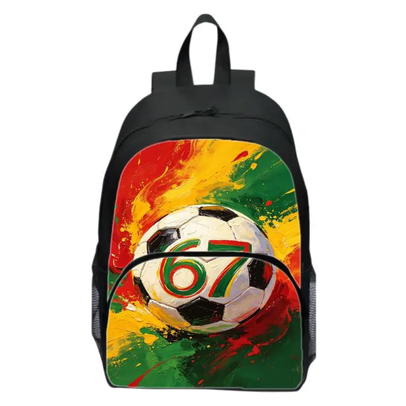 Six Seven67 Terrier Football Round Front Bag New Large Capacity Fashion Backpack Children's Backpack Kindergarten Backpack