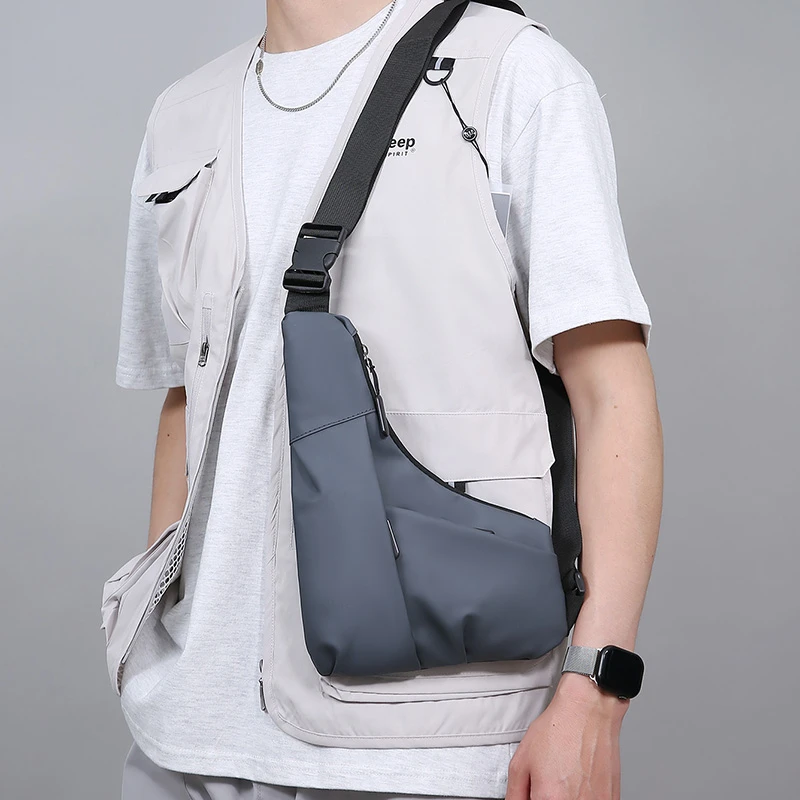 

Anti Theft Close Fitting Chest Bag Men's Leisure Lightweight Film Triangle Bag Crossbody Card Wallet Cycling Riding Sling Bag