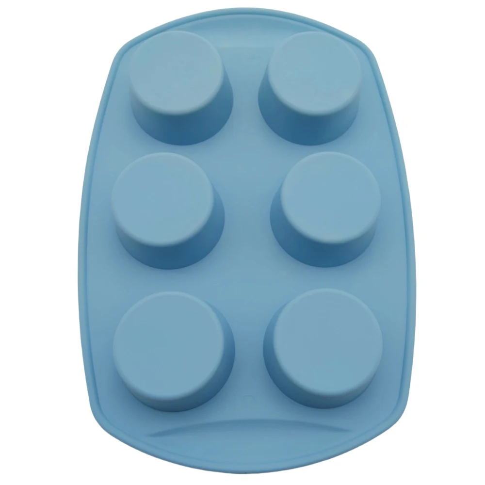 6 Hole Circular Muffin Cup Silicone Cake Mold Rice Cake Pudding Chocolate Mousse Dessert Mould Aromatherapy Candle Making Tools