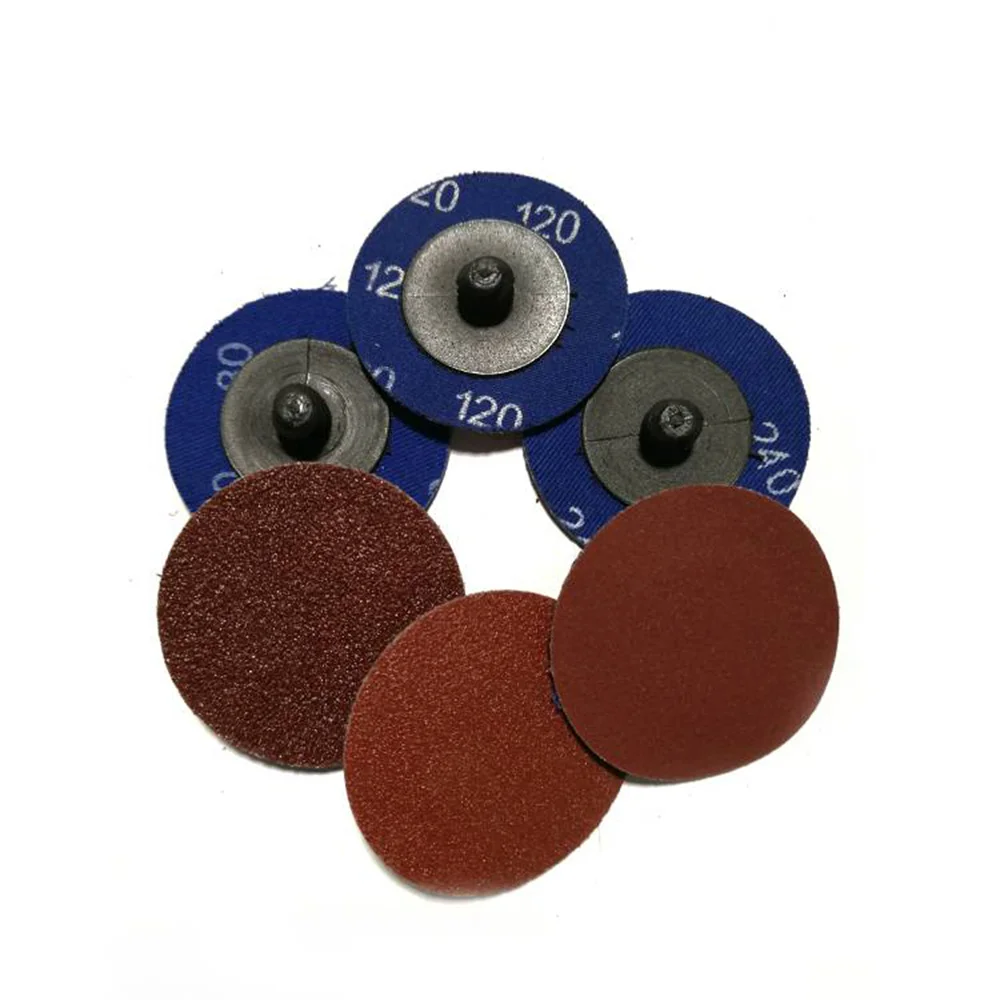2 Inch 36/40/60/80/100/120/180/240 Grit Type R Quick Change schuurschijven Roll Lock Schuurpapier Schurende Disc Slijpen En Polijsten