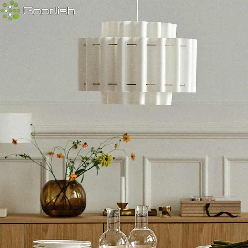 Modern Minimalist Nordic LED Pendant Lights Cloths Fabric Circle Block Creative Lamps for Living Room Home Decoration Chandelier