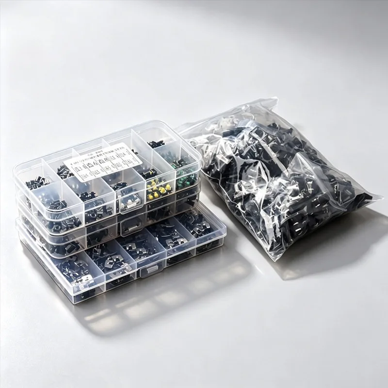 6x6 Tactile Switches, 12x12 SMD, 4.3/7/8/9/10/11/13mm Micro-switch Buttons, Vertical Through-Hole
