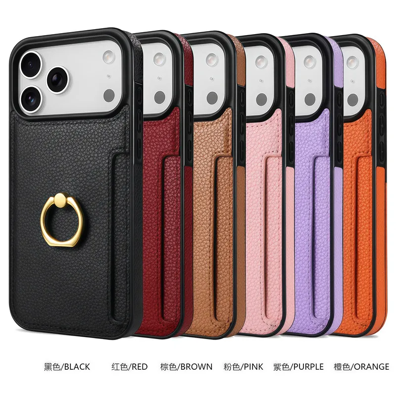 حافظة لهاتف آيفون 17 11 12 13 14 15 16 Pro Max Air Luxury فتحات للبطاقات غطاء بمسند