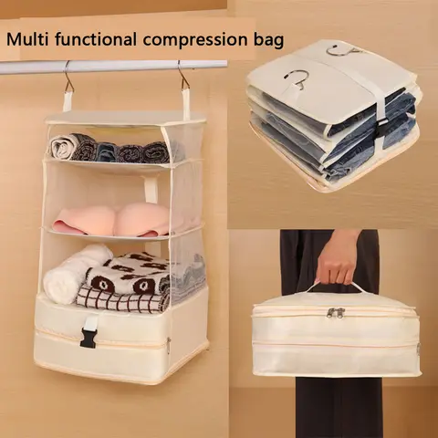 Travel Storage Bag Dormitory Wardrobe Hanging Multi functional Storage Artifact Clothing Underwear Socks Storage Compression Bag