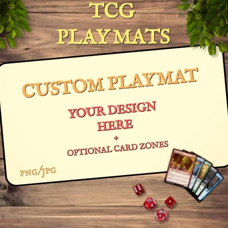 DIY TCGプレイマット 24インチx14インチ パーソナライズドプレイマット カスタムボードゲームマット ゾーン付き クールなMTGテーブルトップアクセサリー トレーディングカードゲーム