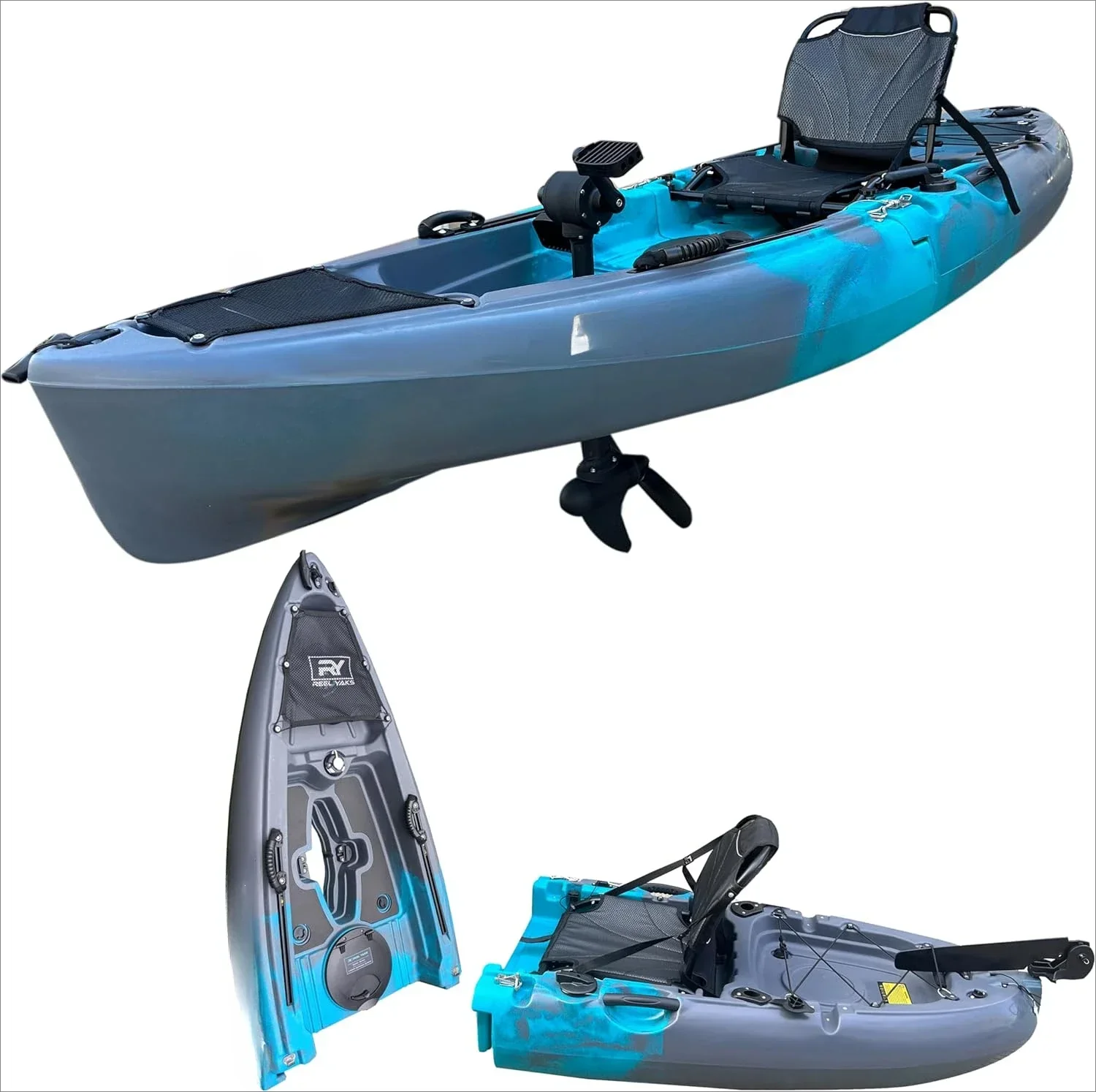 9.5ft Raptor Modular Propeller Drive Fishing Kayak, 380 lbs Capacity, Super Lightweight, Easy to Store/Carry sea pro