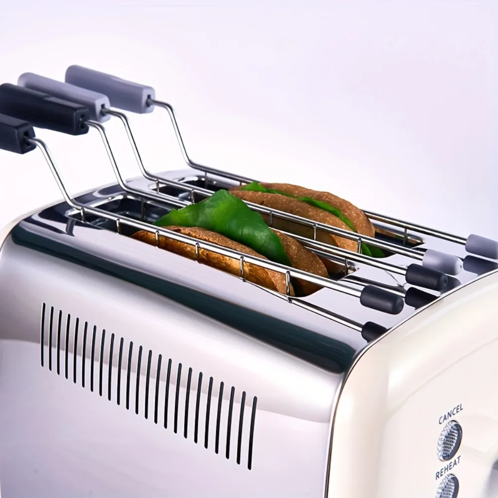 Stainless Steel Toaster Grill Rack Anti-scald Handle Professional Toast Slice Holder Heat-resistant Sandwich Holder Breakfast