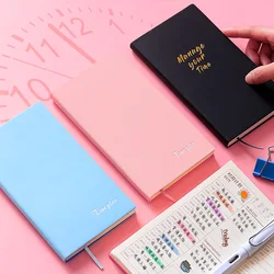 200 Day Daily Plan Notebook Time Management Record Schedule Waterproof Material Leather Surface Portable Recording At Any Time