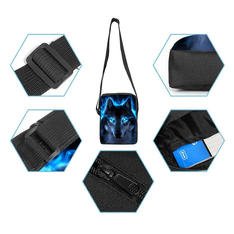 الذئب 3 قطعة/المجموعة الطفل على ظهره مع حقيبة ساع ، أكياس قلم رصاص ، حقائب مدرسية لصبي/فتيات أفضل هدية ثلاثية الأبعاد الكرتون طالب الحقائب المدرسية #4