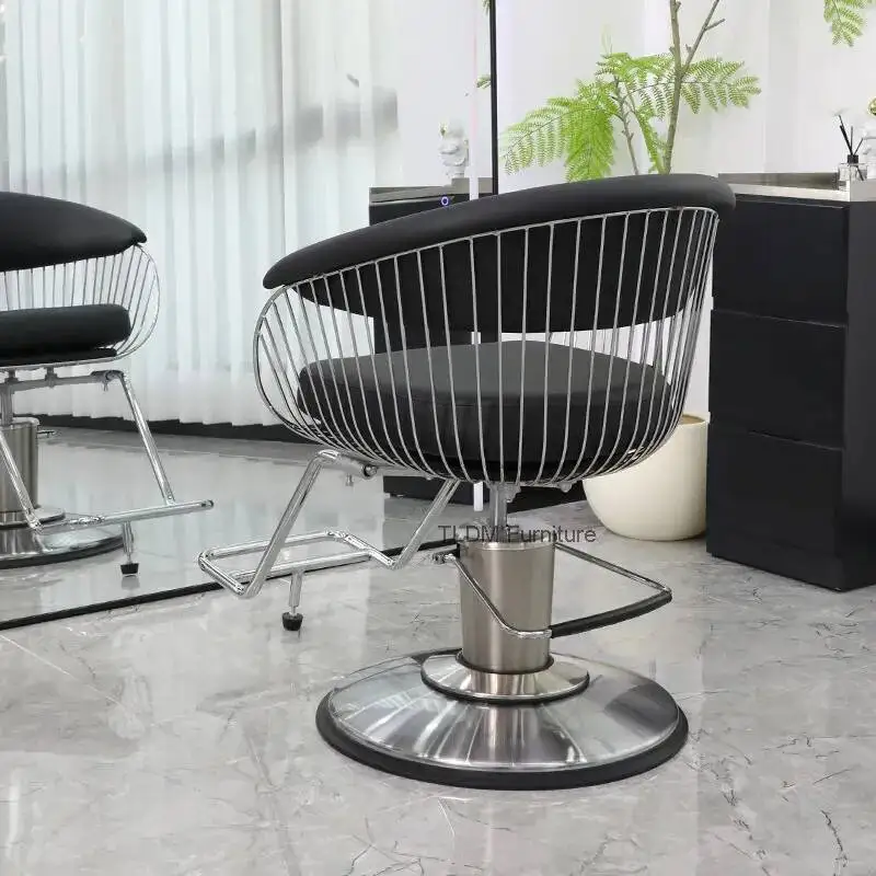Minimalist Swivel Barber Chairs Fashionable Soft Seat Pedicure Barber Chairs Dying Adjustable Salon Furniture Silla XYBC