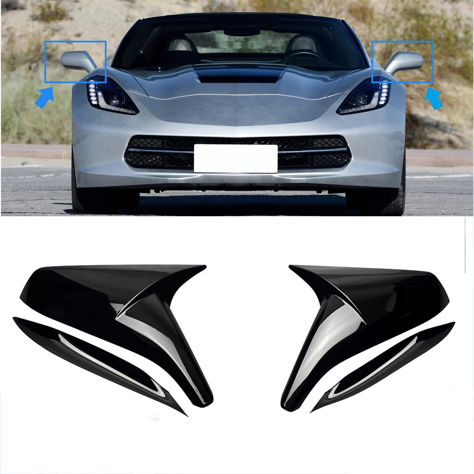 

Car Rearview Mirror Cover Shell Accessories For Corvette C7 Stingray ZR1 Z06 Z51 Coupe Convertible 2014-2019