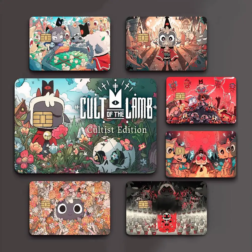 Game C-Cult of the L-Lamb Anime Spend or Save Funny Shell On Off Ultra Thin No Fade Sticker Skin Cover Film for Credit Card