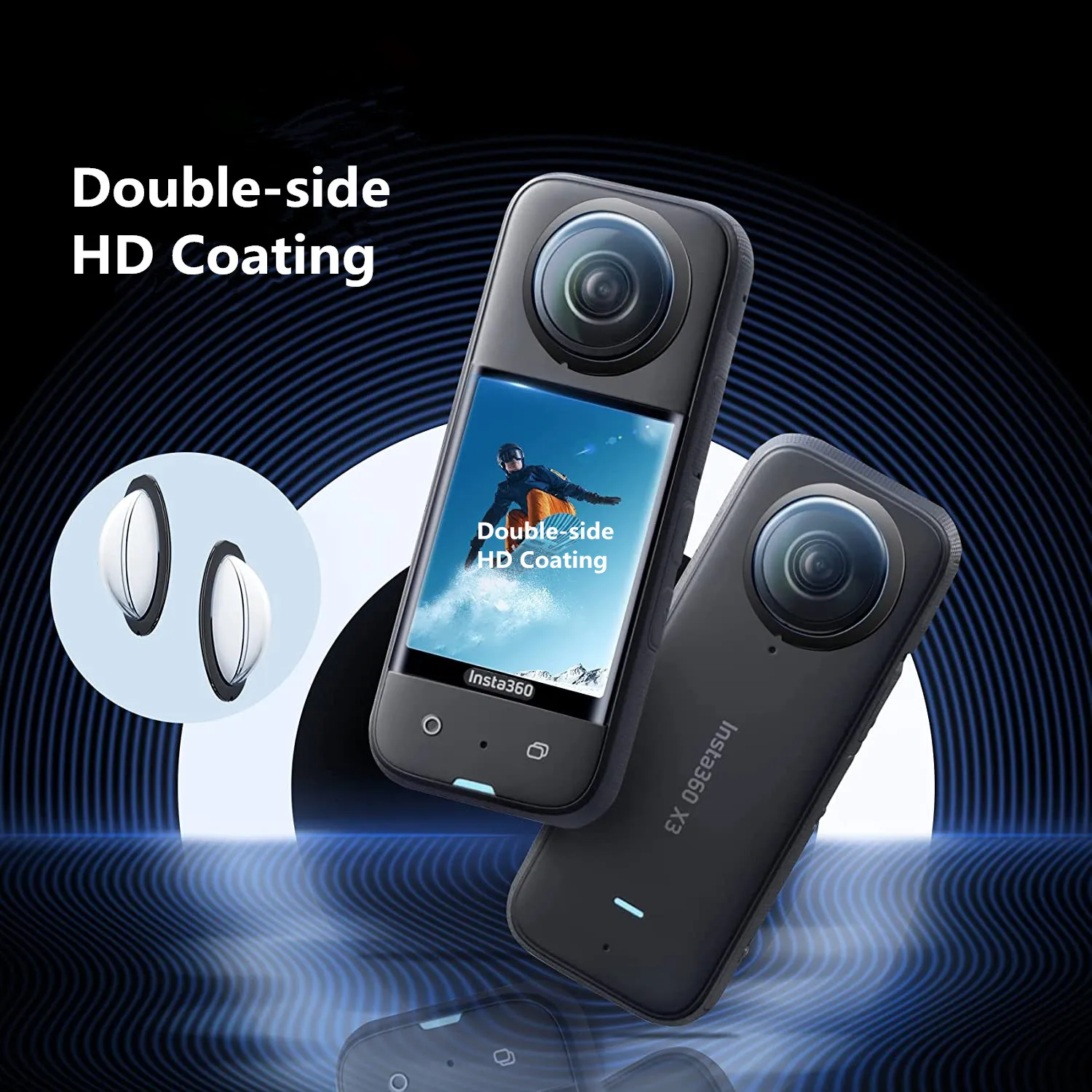 Lens Guards for Insta360 X3 Anti-Scratch Premiun Lens Protector Cap for Insta 360 X3 Camera Sticky Protective Guard Accessories