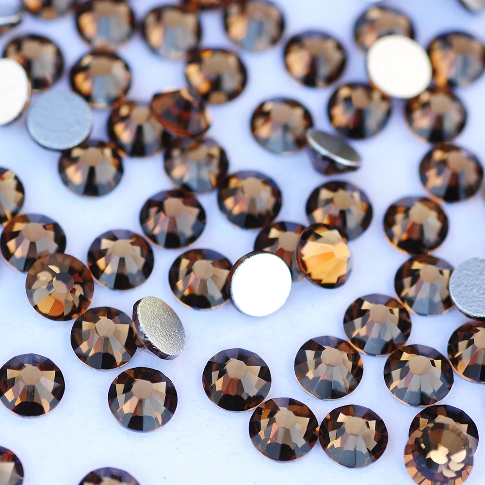 YANRUO 2058NoHF SS3-SS34 Smoked Topaz Flat Back Non Hotfix DIY Strass Crystal Nail Art Rhinestone For Shoes