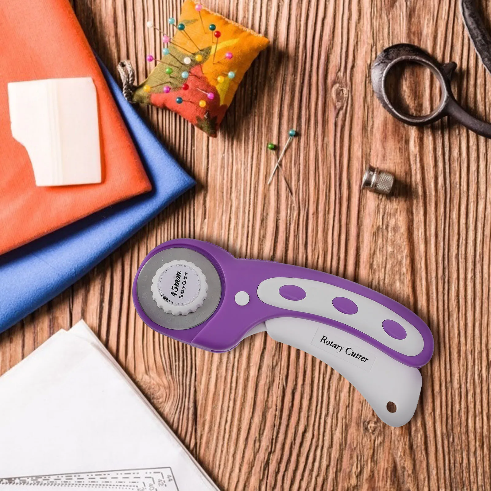 1 pz taglierina a rullo strumento per tagliare il tessuto rispettoso dell'ambiente manico ergonomico perfetto per l'artigianato della carta del tessuto industriale