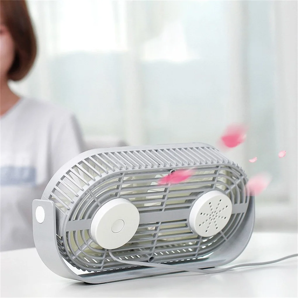 

Вентилятор с двойной головкой, ночник, USB портативный мини-ручной настольный светодиодный светильник для ароматерапии, вращение на 360 градусов, прочный материал