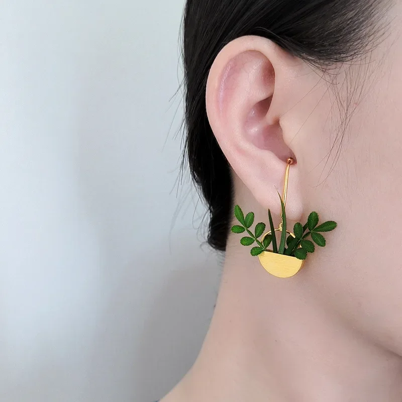 أقراط من الفضة الإسترليني نصف دائرية على شكل زهرة قابلة للترتيب على شكل سفينة زهور #4