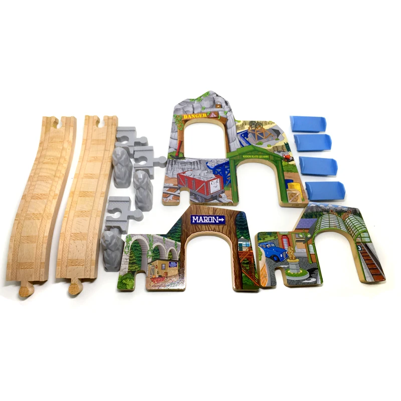 Free Shipping Toy Viaduct Accessories Portfolio Wood Luxury Child Train Over Three Years Old Track  Special Scene Gift