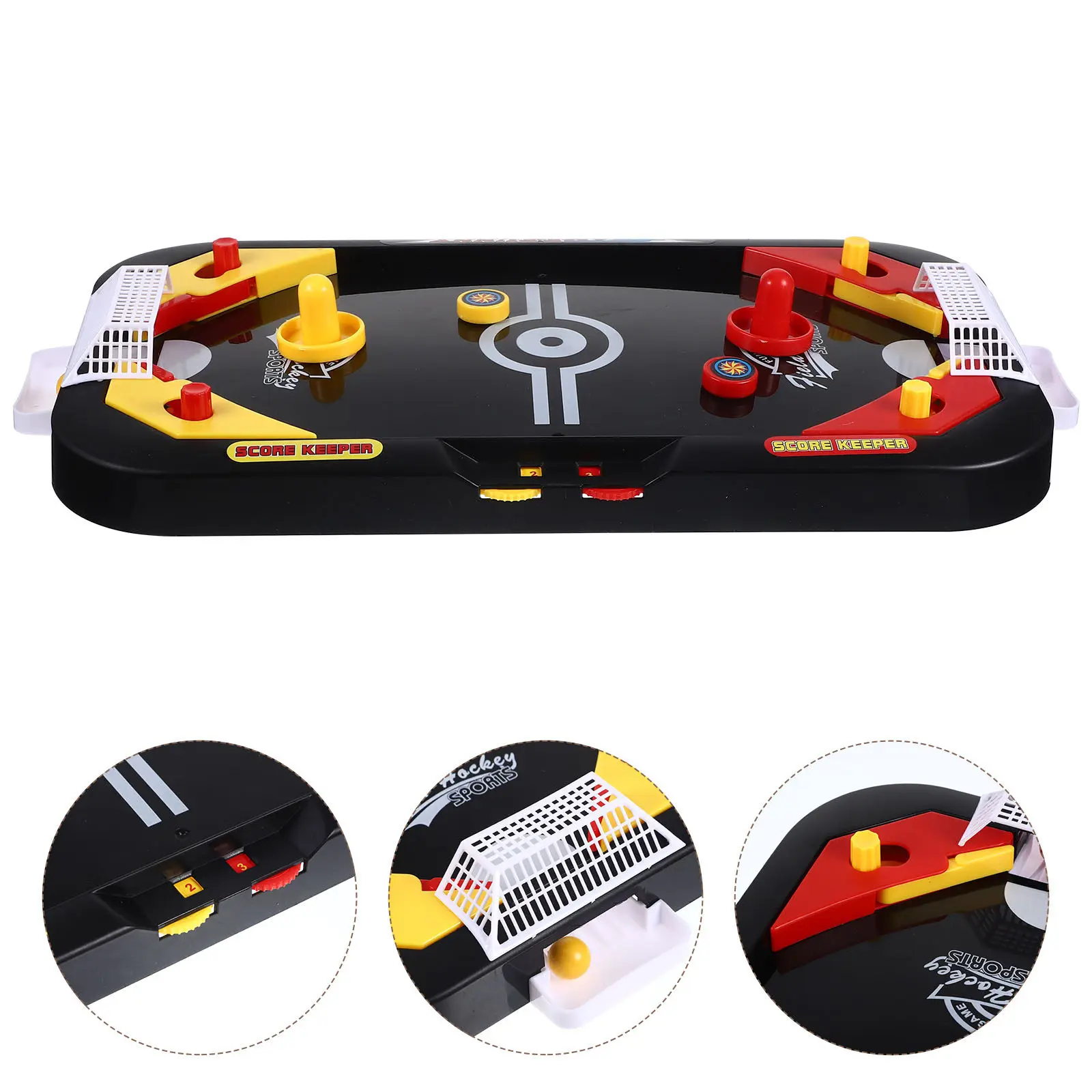 

1Pcs Desktop Air Hockey Fast-Paced Ice Hockey Game Educational Tool Indoor Family Fun Black