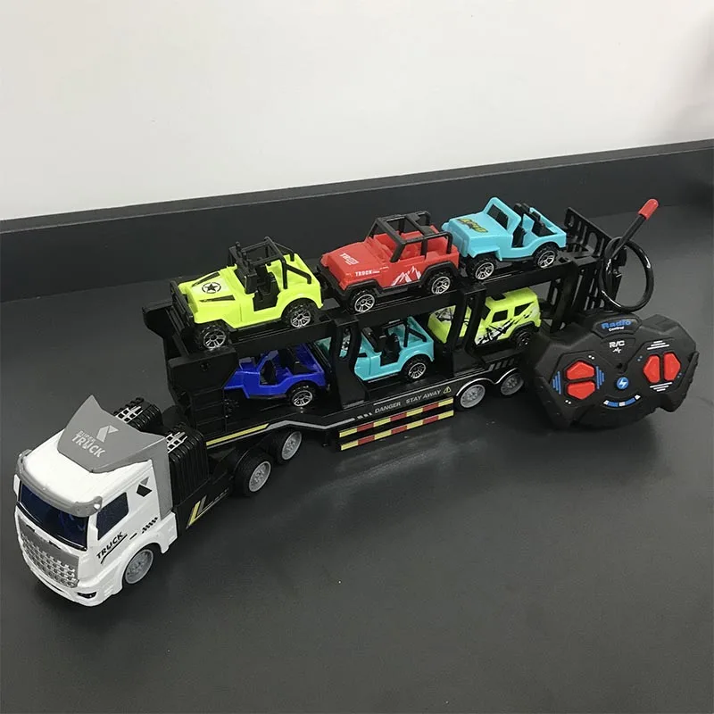 

Kids Wireless RC Car Double Decker Flatbed Truck 2.4G Remote Control Engineering Vehicle Cars Trucks tractor Toys Children Gifts