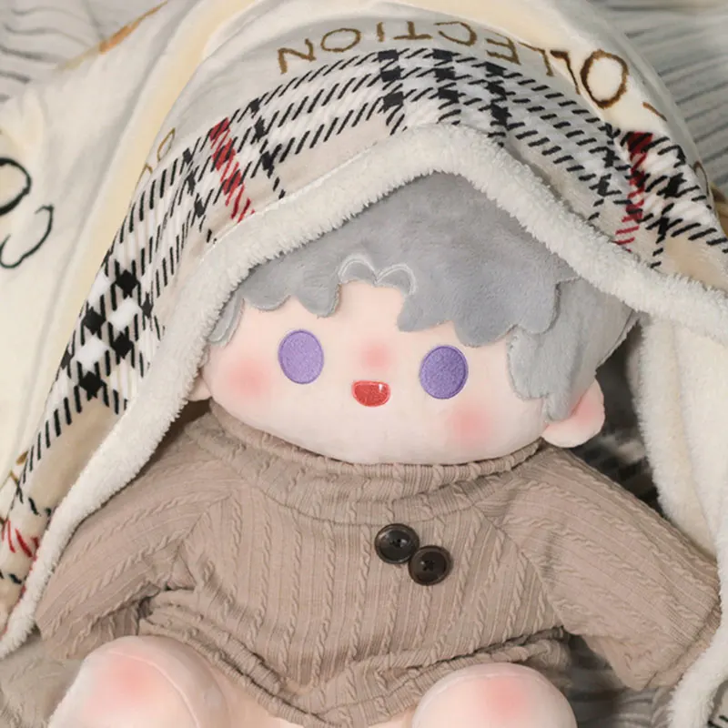 40cm Plush Doll Clothes Handmade Fashion Sweet Solid Color Two Buttons Long Sleeve High Collar Sweater For Doll Accessories Toy