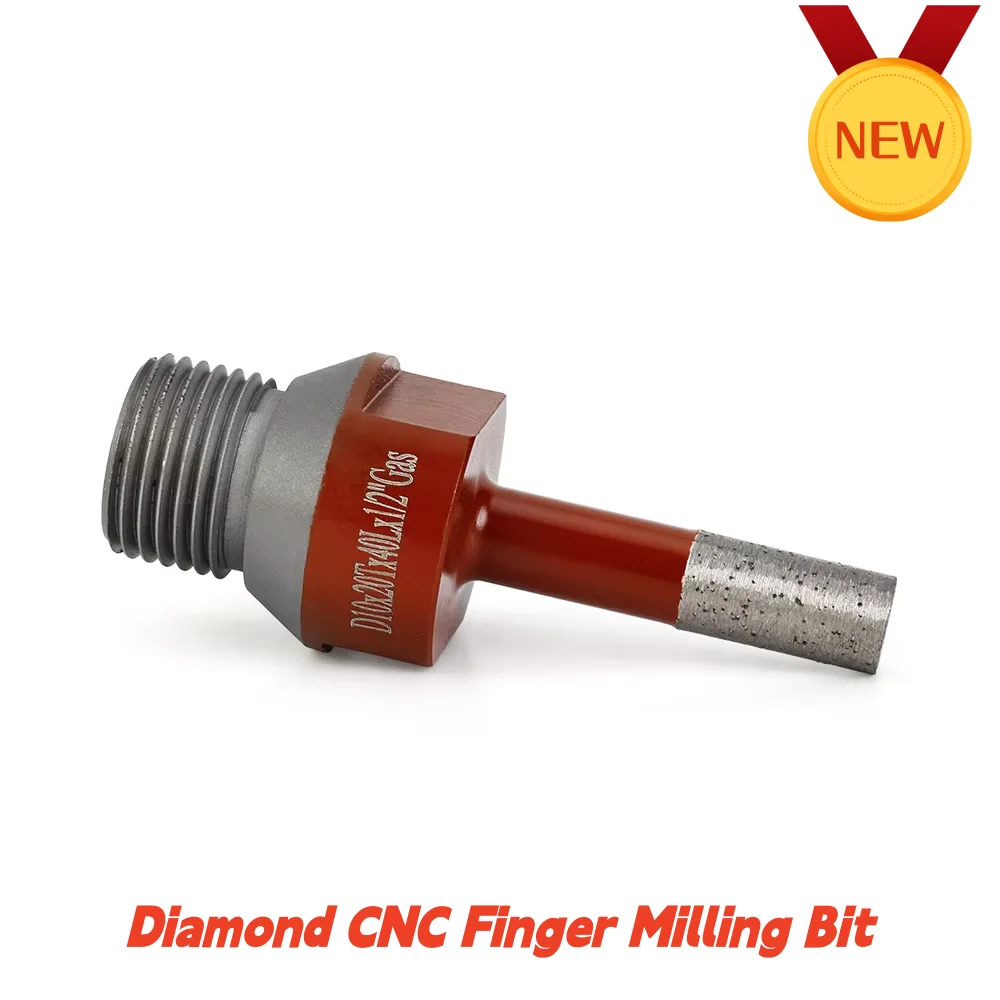10mm Diamond CNC Finger Milling Bit 1/2 Gas Thread Diamond Core Drill Bit for Stone Granite Quartz Porcelain Countersink Drillin