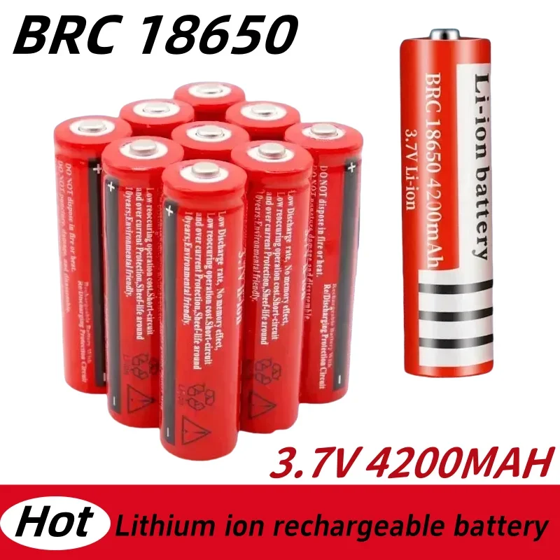 2024NEW Bestselling 18650Battery BRC 18650 3.7V 4200MAH Li Ion Rechargeable Battery Suitable for Toy Models, Shavers Screwdriver