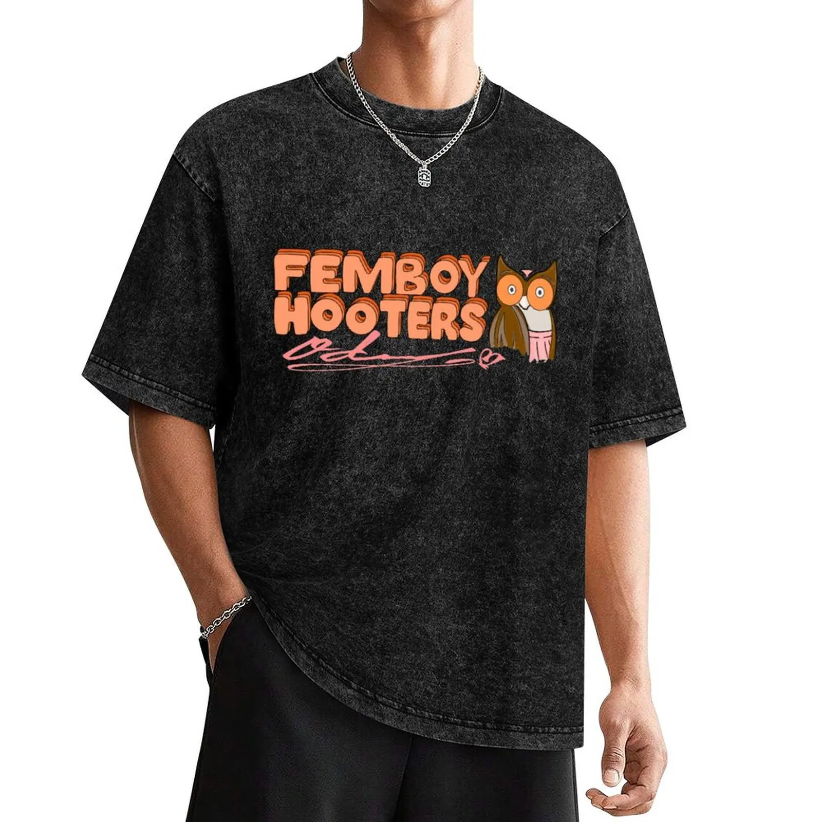 Femboy hooters T-Shirt anime clothes graphics mens white t shirts